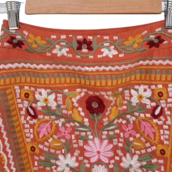Shein Embroidered Mini Skirt XS orange - Picture 3 of 8